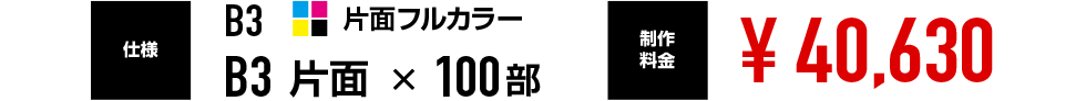 B3 片面フルカラー B3 片面 100部 ¥40,630